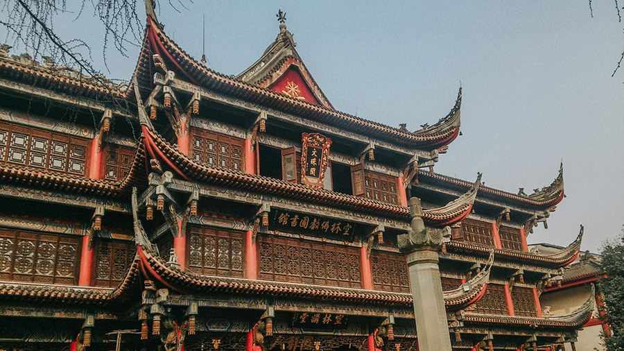 Китай: Чэнду, монастырь Вэньшуюань